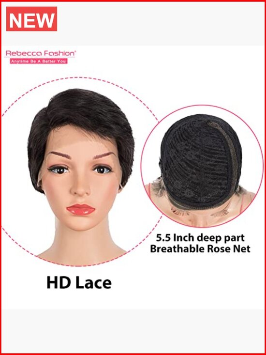 Short Pixie Cut Lace Front Wig Human Hair 13x5.5 HD Lace Pre Plucked with Baby main image 5